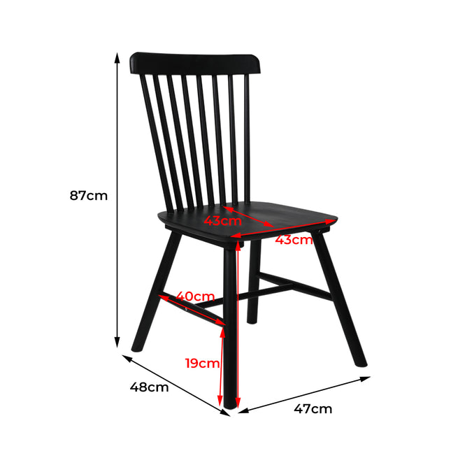 Levede 2x Dining Chairs Kitchen Winsor Black-1975420491875356674