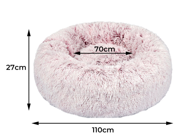 PaWz Pet Bed Cat Dog Donut Nest Calming XL Pink X-Large-1975420447407345666
