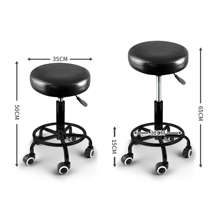 Levede Salon Stool Swivel Bar Stools Black with Black Stand-2018816731262357506