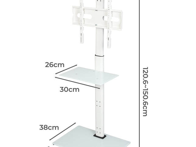 Levede TV Floor Stand 32-65 Inch Universal Swivel Height Adjustable Mount White-2050056791261319170