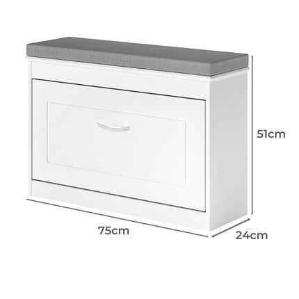 Levede 75cm Shoe Rack Storage Cabinet Bench Cosy Padded Seat Organiser Cupboard-2050056774161141762