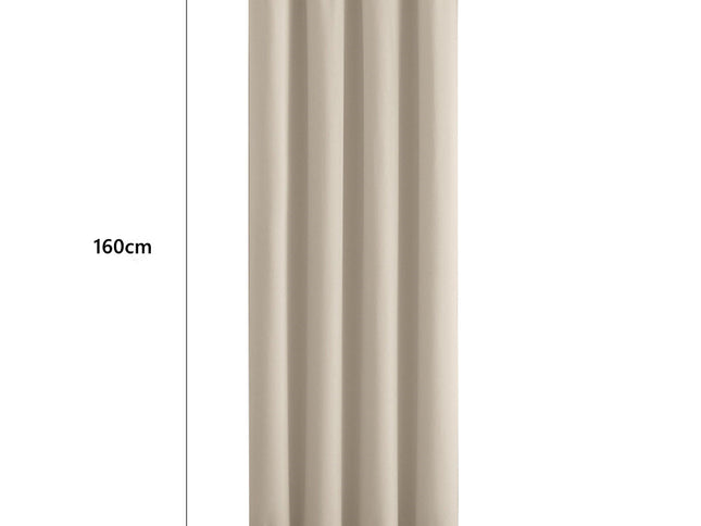 2x Blockout Curtains Panels 3 Layers Beige-1942353377186942978
