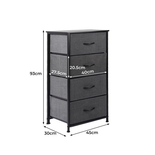 Levede Storage Cabinet Tower Chest Dark Grey-1973194073238016002