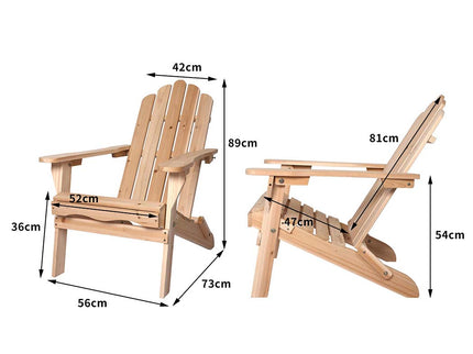 Levede Adirondack Chair Outdoor Furniture Natural-1864184449806241794