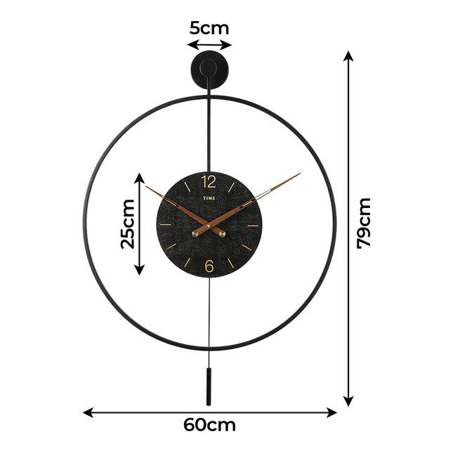 Yezi Round Wall Clock 60cm Large Modern Home Decoration-1975420334903529474