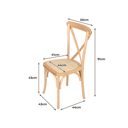 Levede 2X Dining Chairs Cross Back Chair-1954802378498772994