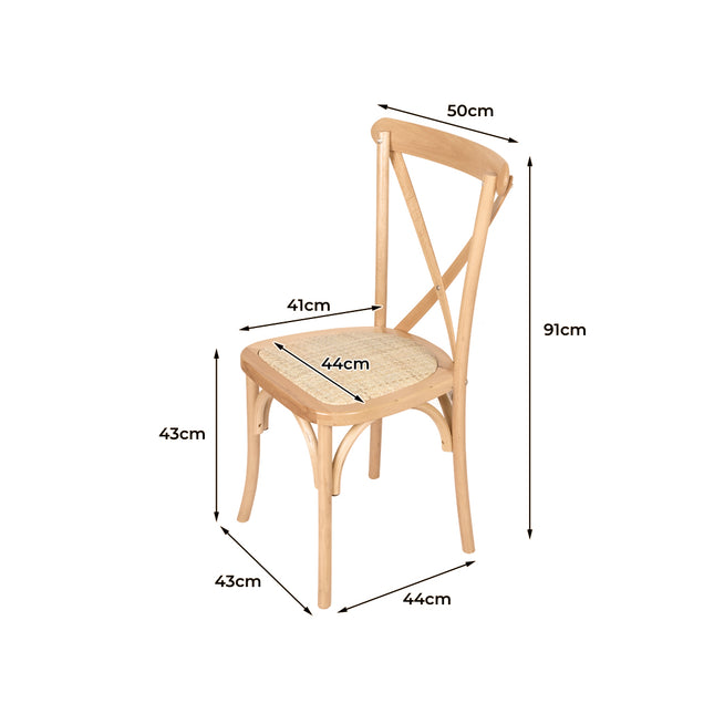 Levede 2X Dining Chairs Cross Back Chair-1954802378498772994