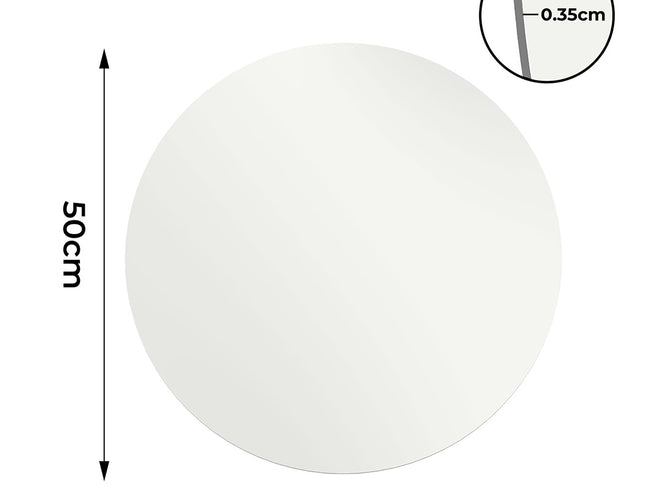 Yezi 50cm Round Wall Mirror Frameless Tempered Glass-1950769998758809602