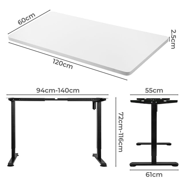 Levede Motorised Standing Desk Height 120cm White 800x 1.5MM-1954803018033664002