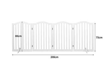 PaWz Wooden Pet Gate Dog Fence Safety White-1864184532832489474