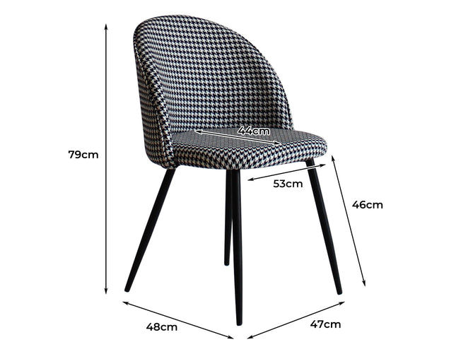 Levede 2x Dining Chairs Kitchen Cafe Black and White-1942353394387783682