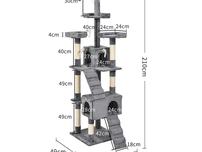 PaWz Cat Tree Scratching Post Scratcher Grey-1973193908397674498