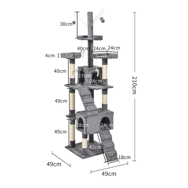 PaWz Cat Tree Scratching Post Scratcher Grey-1973193908397674498