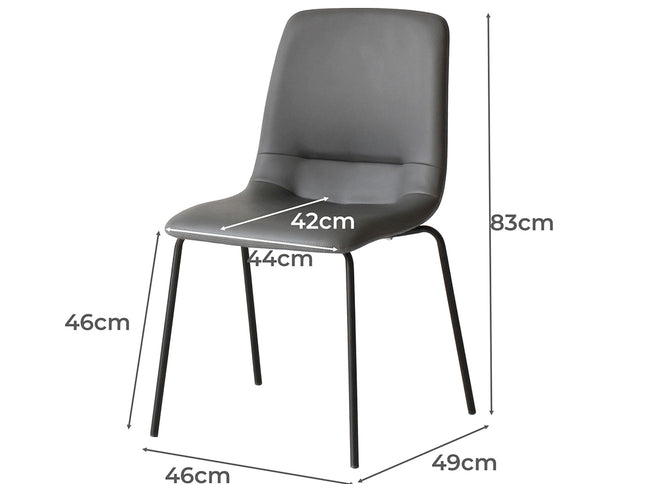 Levede Stackable Dining Chairs Kitchen Grey-1975420496312930306