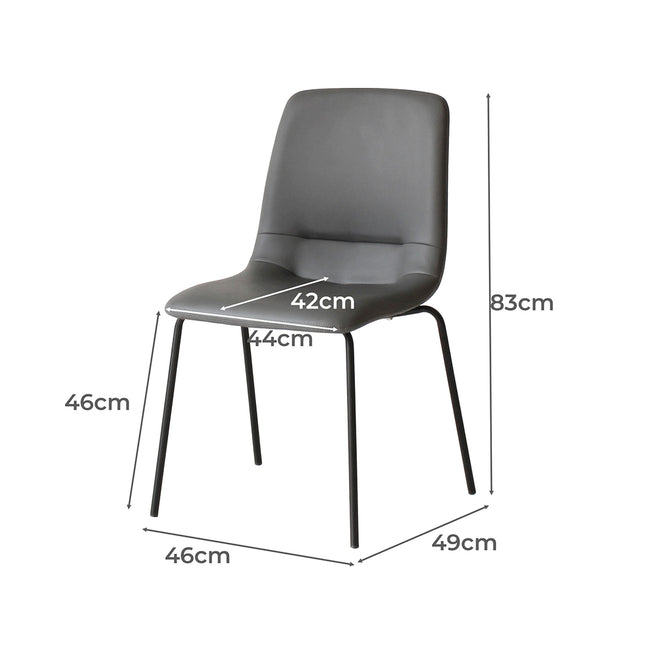 Levede Stackable Dining Chairs Kitchen Grey-1975420496312930306