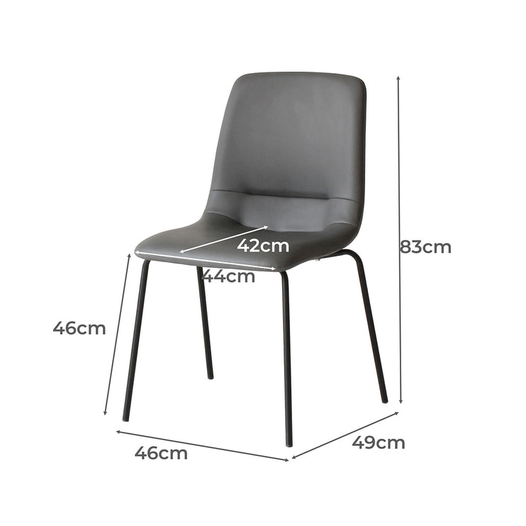 Levede Stackable Dining Chairs Kitchen Grey-1975420496312930306