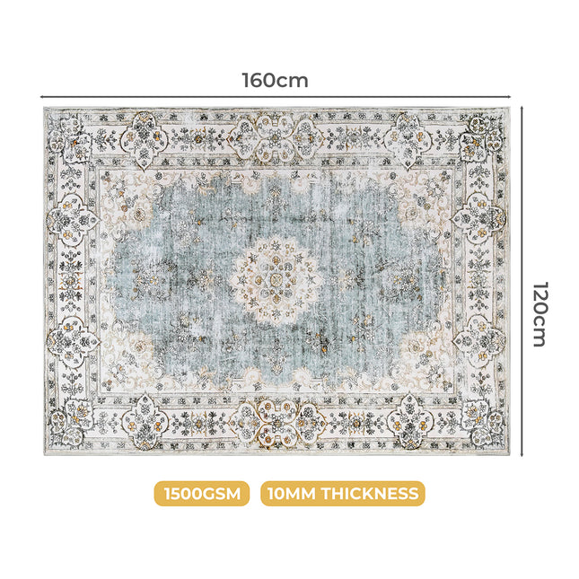 Marlow Floor Rug Short Pile Washable Vintage Carpet Soft Plush Non Slip 160x120-1975420390687772674