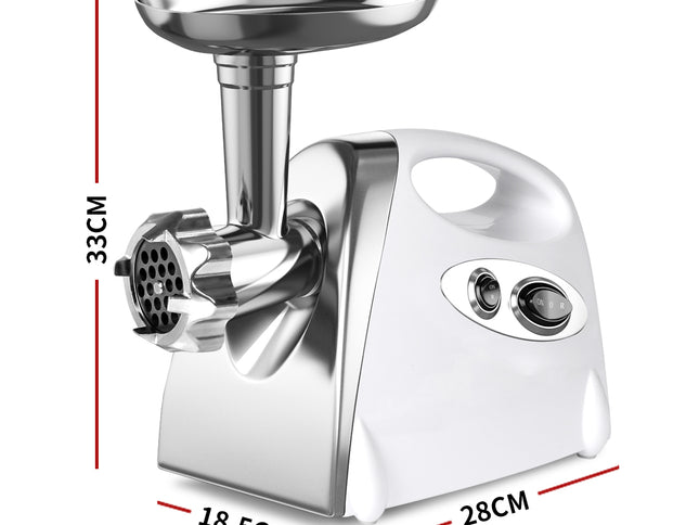 800W Electric Meat Grinder Mincer Sausage White-1910112869324820482