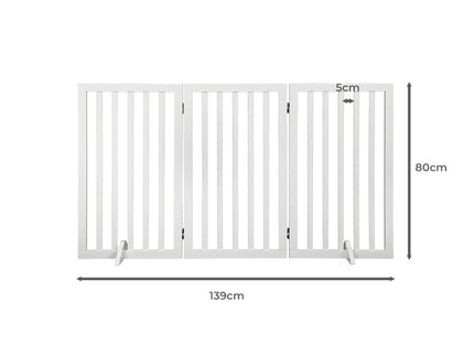 PaWz Wooden Pet Gate Dog Fence Safety White 400x 3MM-1864184509856092162