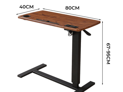 Levede Mobile Standing Desk Foldable Brown Fold-1910113012719685634