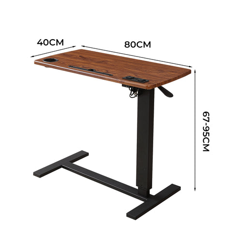 Levede Mobile Standing Desk Foldable Brown Fold-1910113012719685634