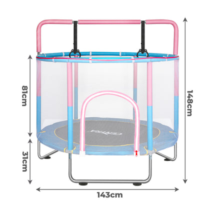 Centra 55" Kids Trampoline Rebounder Pink-1954802468797943810