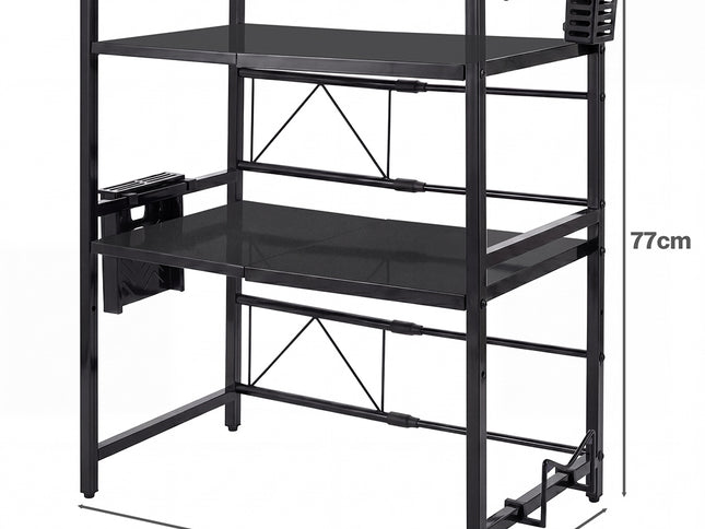 Toque Microwave Shelf 3 Tier  Adjustable Extendable Kitchen Storage Rack Stand-2061251871129079810