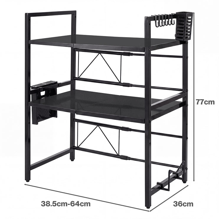 Toque Microwave Shelf 3 Tier  Adjustable Extendable Kitchen Storage Rack Stand-2061251871129079810