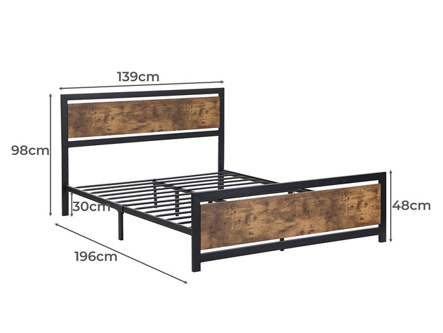 Levede Metal Bed Frame Mattress Base Double-1975420520677642242