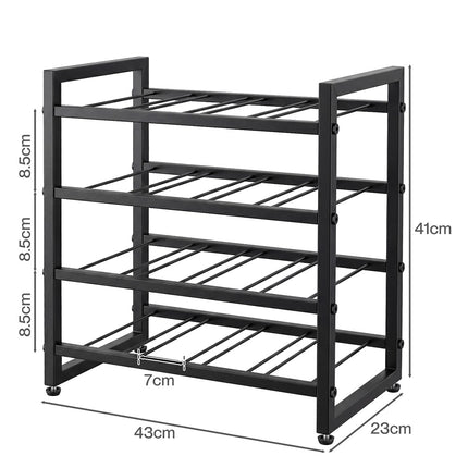 Levede Wine Rack 16 Bottle 4-Tier Metal Display Storage Organizer Adjustable Bar-2061251872504811522