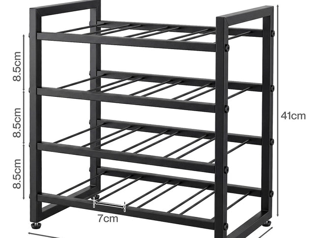 Levede Wine Rack 16 Bottle 4-Tier Metal Display Storage Organizer Adjustable Bar-2061251872504811522