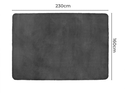 Marlow Floor Rugs Area Rug Fluffy Faux 160X230CM Grey-1919892882542694402