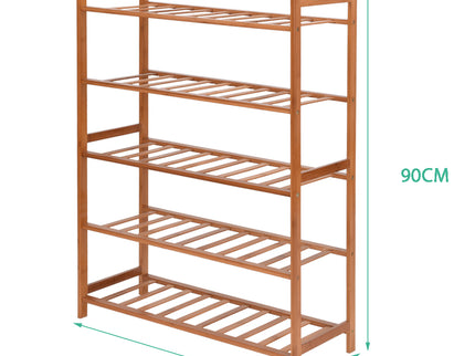 Levede 5 Tiers Bamboo Shoe Rack Storage-1864183514841354242