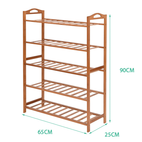 Levede 5 Tiers Bamboo Shoe Rack Storage-1864183514841354242