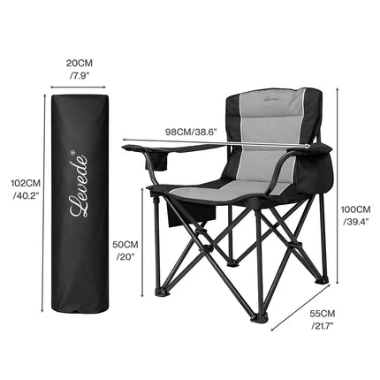 Levede Camping Chair Large Folding Outdoor Portable Fishing Picnic Travel Seat-2065254303899193346