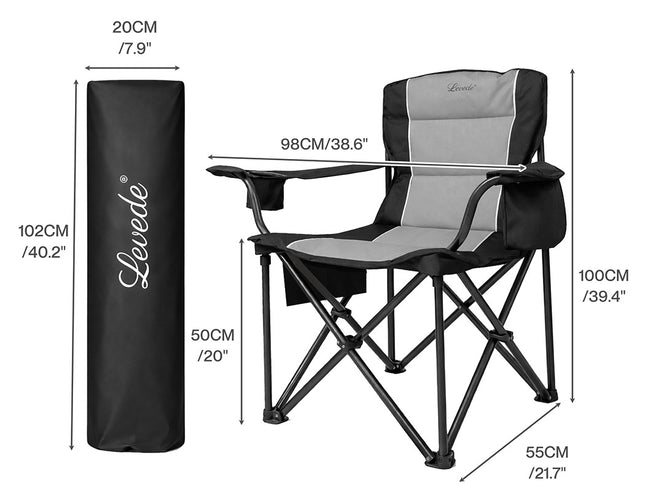 Levede Camping Chair Large Folding Outdoor Portable Fishing Picnic Travel Seat-2065254303899193346