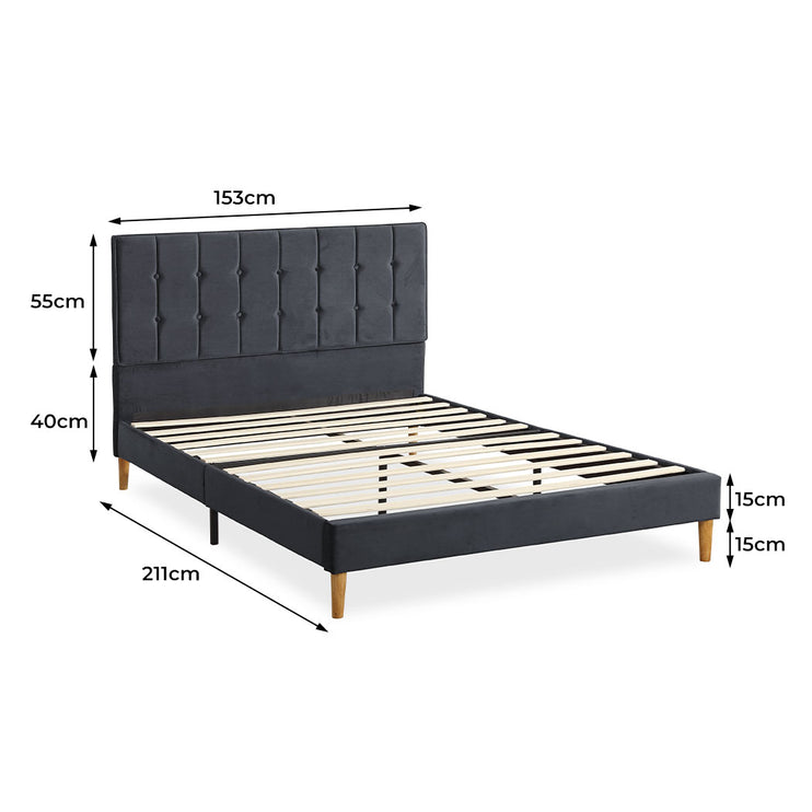 Levede Bed Frame Queen Size Mattress Grey-1973194030061850626