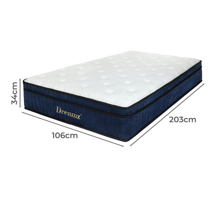 Dreamz 7 Zone Pocket Spring Mattress 34cm King Single-2006733415898025986