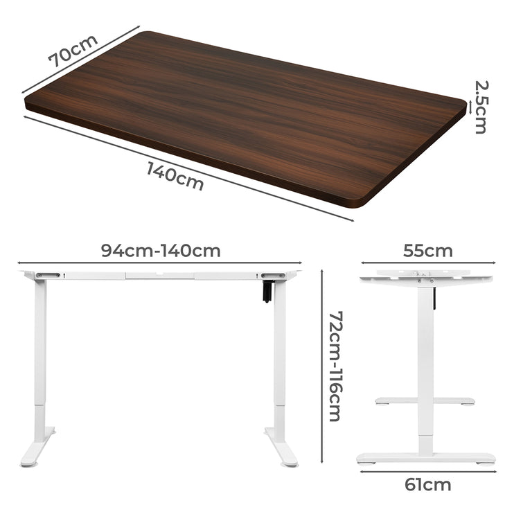 Levede Motorised Standing Desk Adjustable 140cm Walnut 1000x 1MM-1975420506966462466