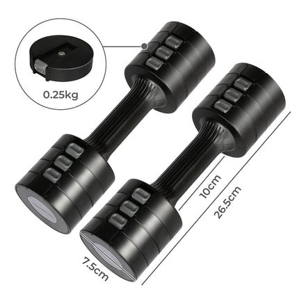 Centra A Pair Of 1KG To 5KG Dumbbells Black-1973193425528426498