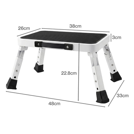 Levede Folding Aluminium Step Stool 150kg 3 Height Adjustable Portable Multi-Use-2050059014036918274