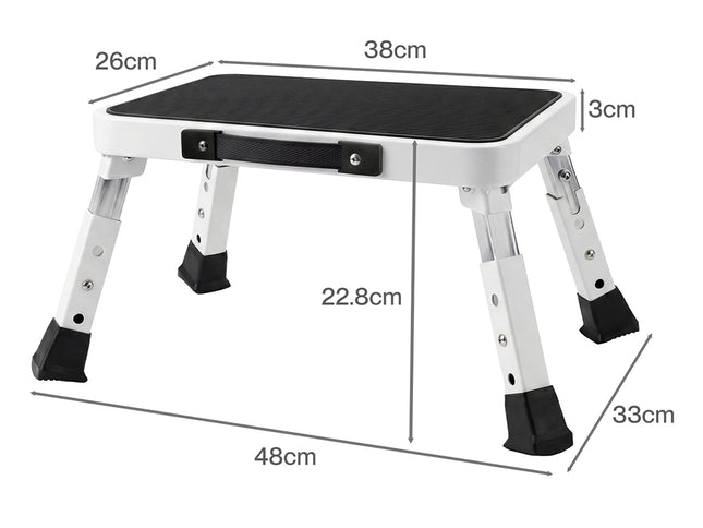 Levede Folding Aluminium Step Stool 150kg 3 Height Adjustable Portable Multi-Use-2050059014036918274
