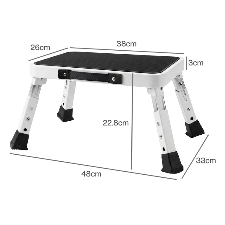 Levede Folding Aluminium Step Stool 150kg 3 Height Adjustable Portable Multi-Use-2050059014036918274