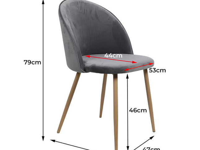 Levede 2x Dining Chairs Seat French Grey-1942353394178068482