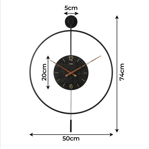 Yezi Wall Clock 50cm Large Round Modern Home Decoration-1910112269870698498