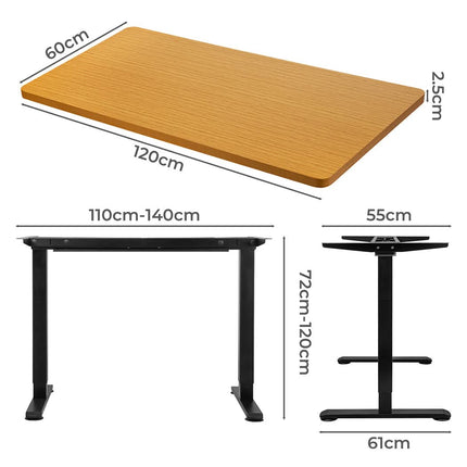Levede Motorised Standing Desk Adjustable 120cm Natural 800x 1.5MM-1954803015869403138
