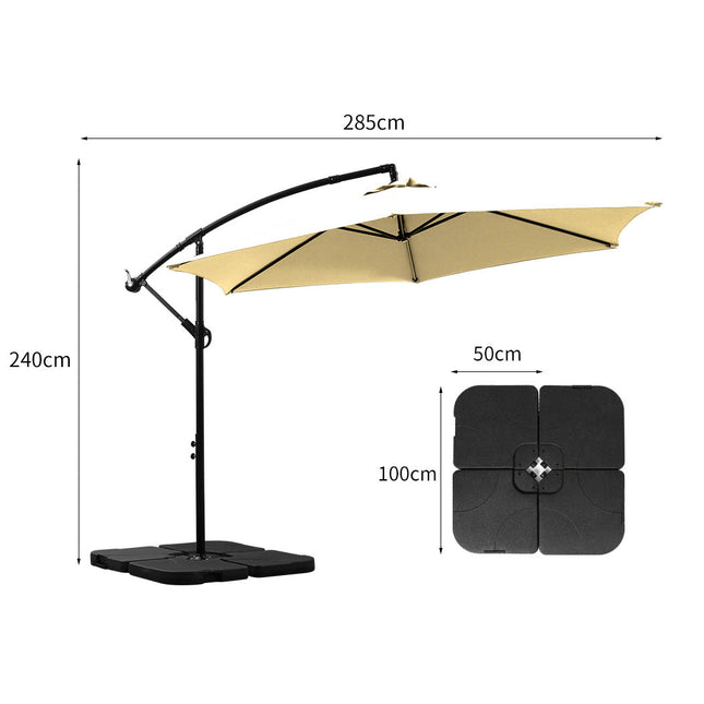 Mountview 3M Outdoor Umbrella Cantilever Grey-1975420431745814530
