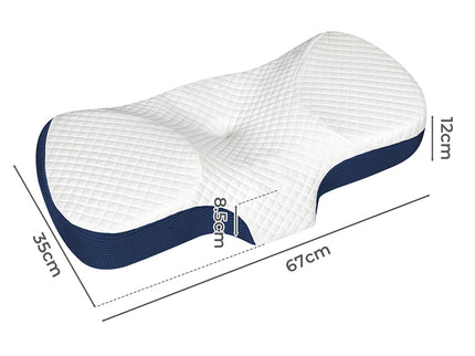 Dreamz Memory Foam Pillow Pillowcase Supprt Blue Rebound-1910149779757862914