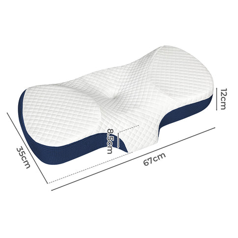 Dreamz Memory Foam Pillow Pillowcase Supprt Blue Rebound-1910149779757862914