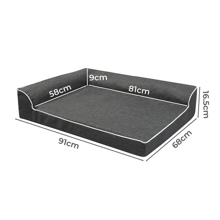 Pawz Orthopedic Dog Bed L Grey-1954802426099929090